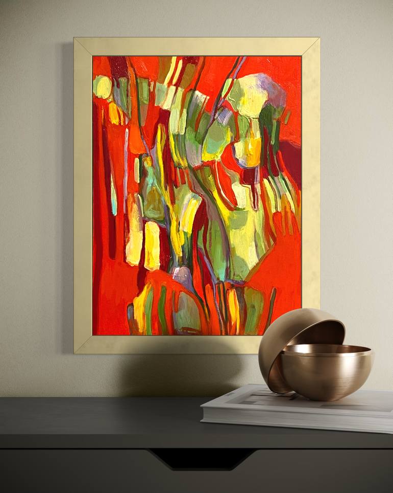 Original Abstract Expressionism Abstract Painting by Angela Apoyan