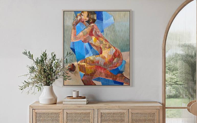 Original Cubism Women Painting by Angela Apoyan
