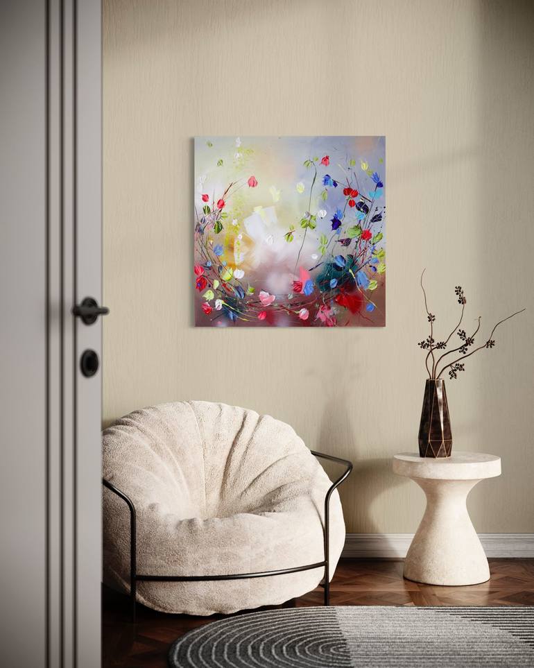 Original Abstract Expressionism Floral Painting by Anastassia Skopp