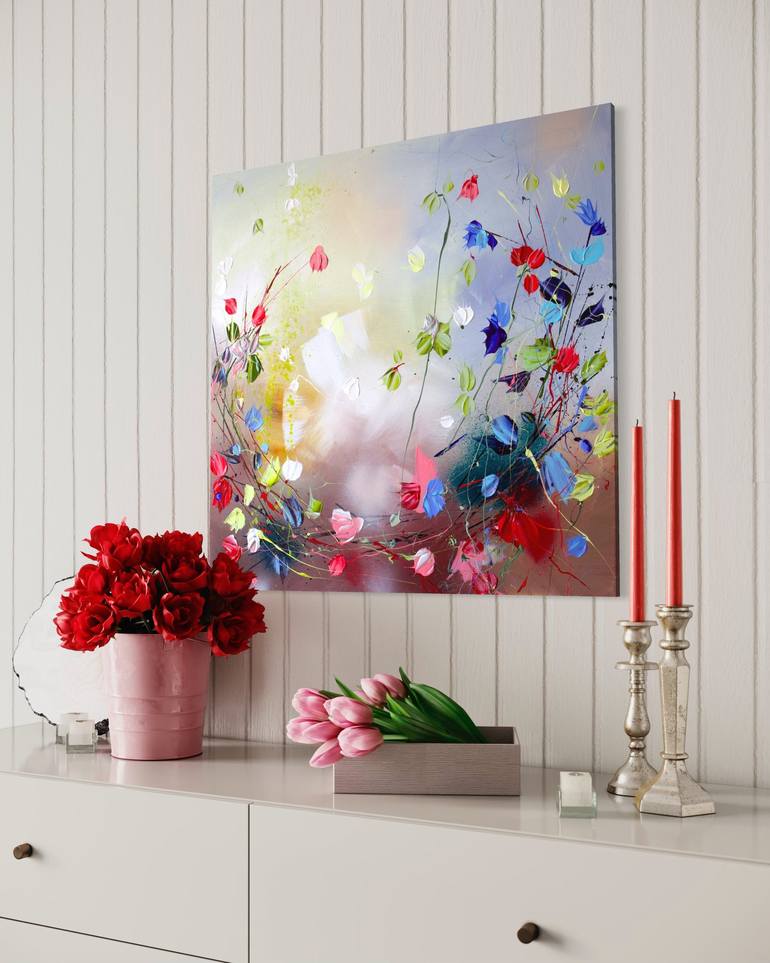 Original Abstract Expressionism Floral Painting by Anastassia Skopp