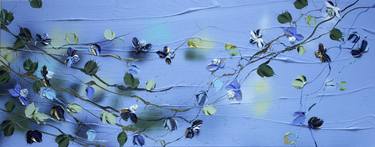 "Blue Spring II" floral textured landscape or vertical format art thumb