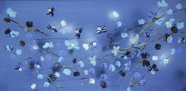 "Powder Blue Roses II" landscape format floral art thumb