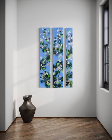 "Movement" floral triptych on canvas thumb
