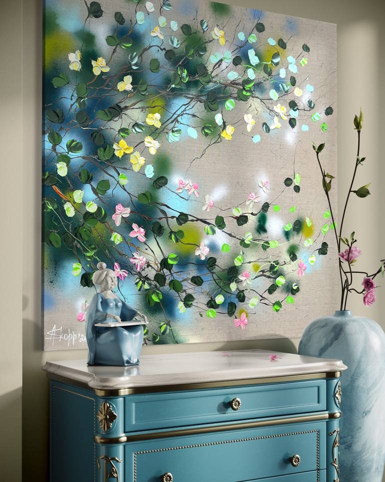 Original Abstract Floral Painting by Anastassia Skopp