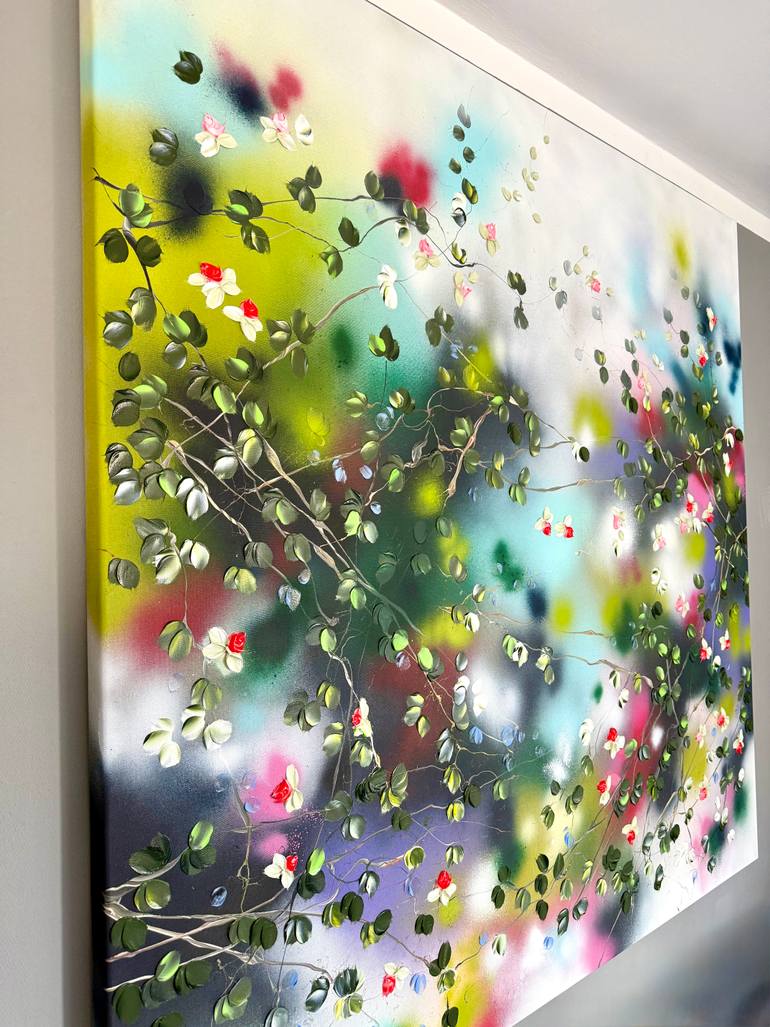 Original Abstract Garden Painting by Anastassia Skopp