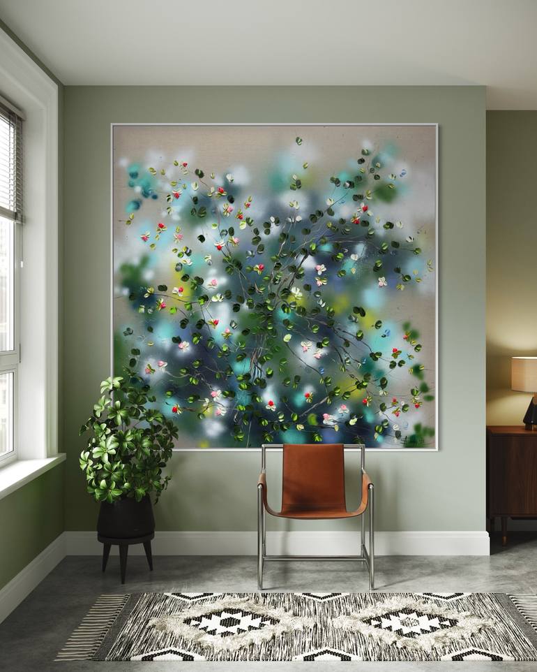 Original Abstract Garden Painting by Anastassia Skopp