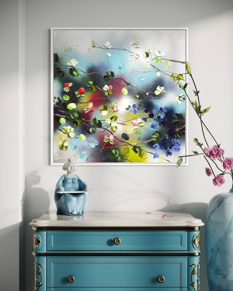 Original Abstract Floral Painting by Anastassia Skopp