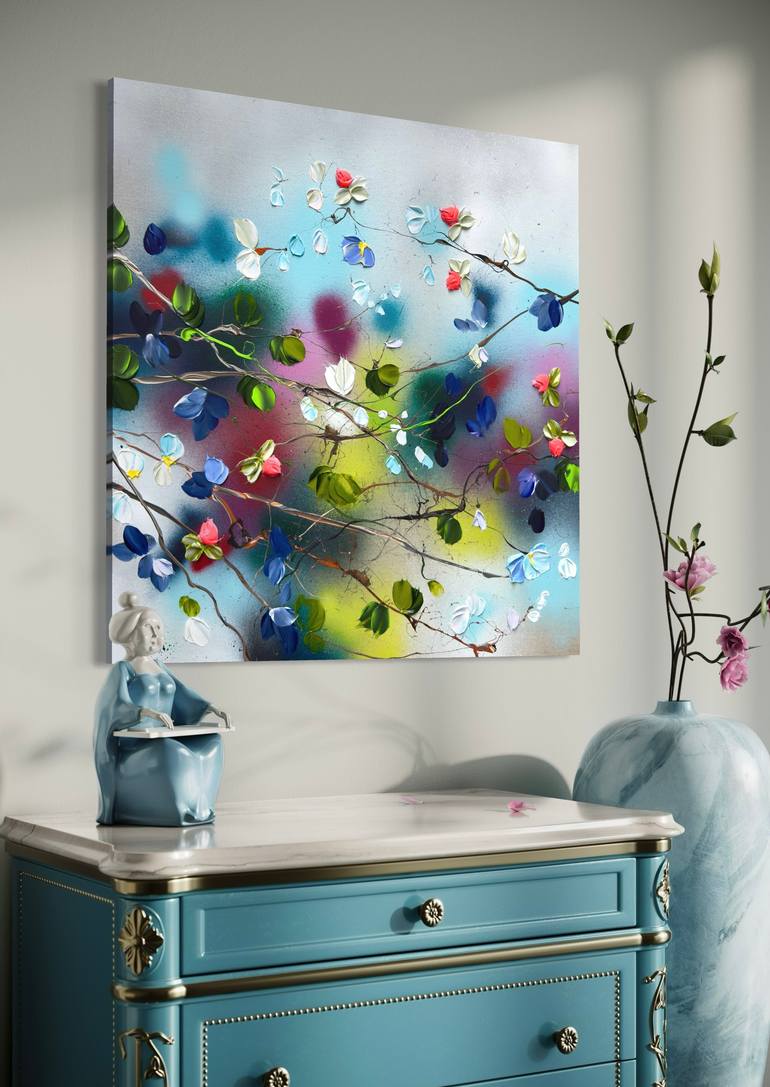 Original Abstract Floral Painting by Anastassia Skopp