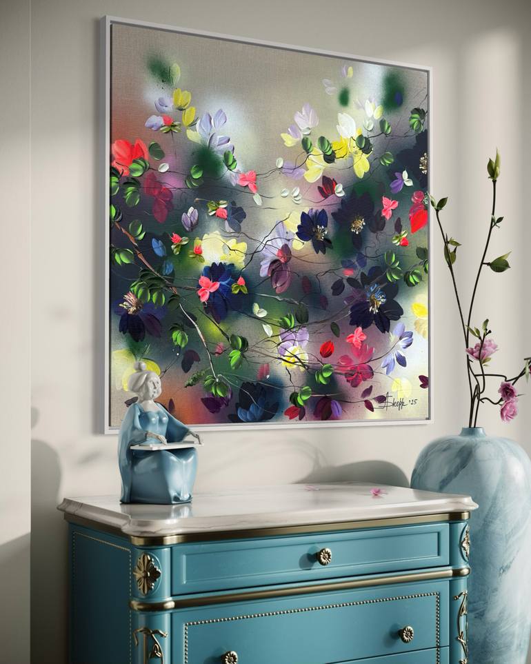 Original Abstract Floral Painting by Anastassia Skopp