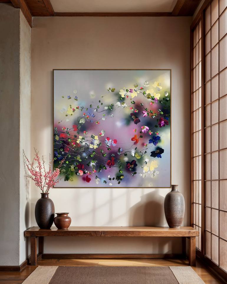 Original Abstract Garden Painting by Anastassia Skopp
