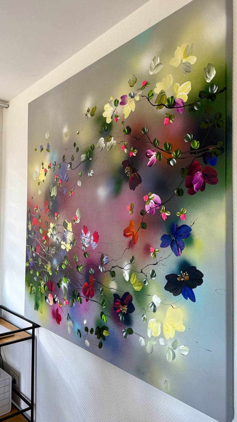 Original Abstract Garden Painting by Anastassia Skopp