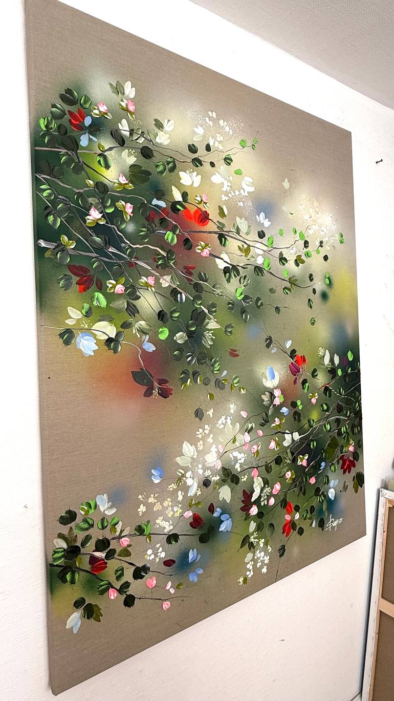 Original Abstract Garden Painting by Anastassia Skopp
