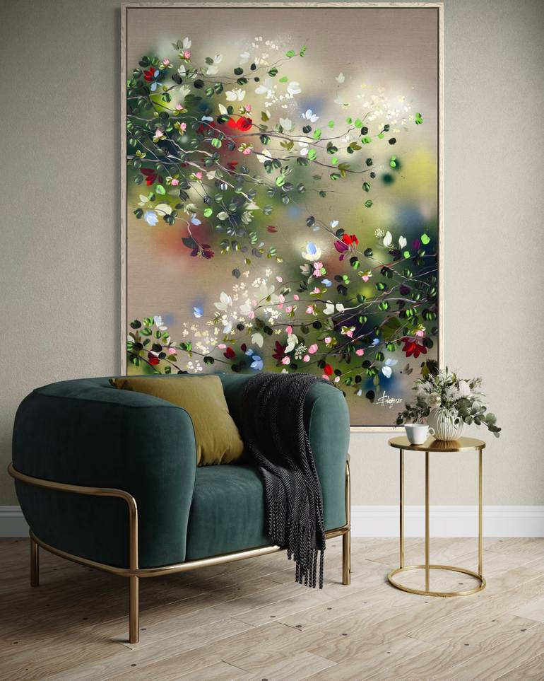 Original Abstract Garden Painting by Anastassia Skopp