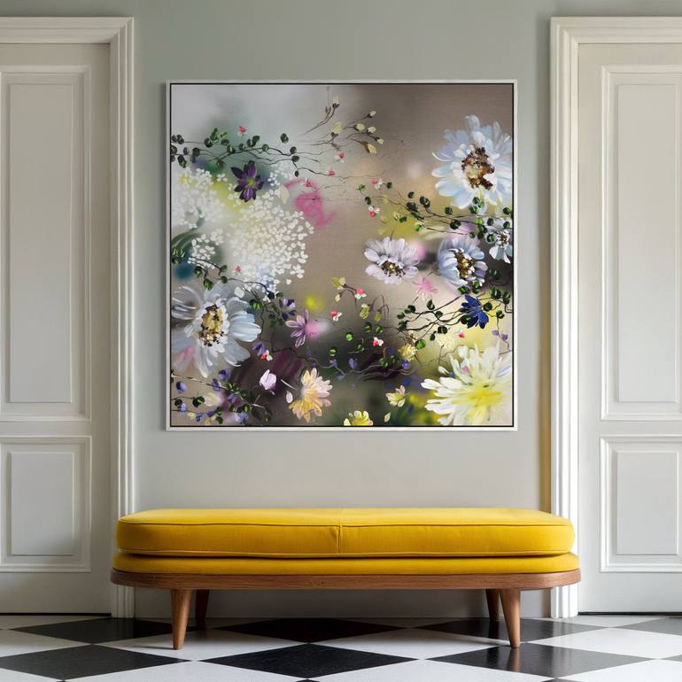 Original Abstract Garden Painting by Anastassia Skopp