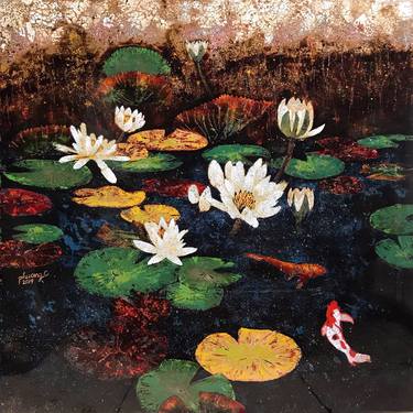 Original Art Deco Nature Paintings by Phuong C Nguyen