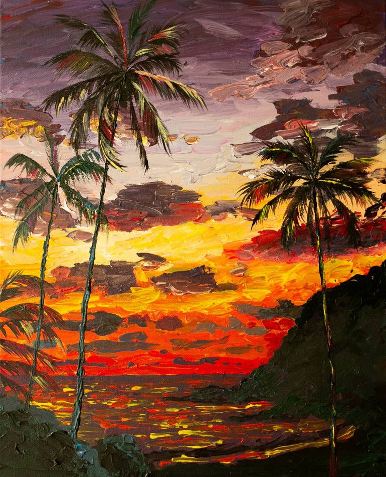 Than Sadet Sunset Painting by Marina Gerr | Saatchi Art