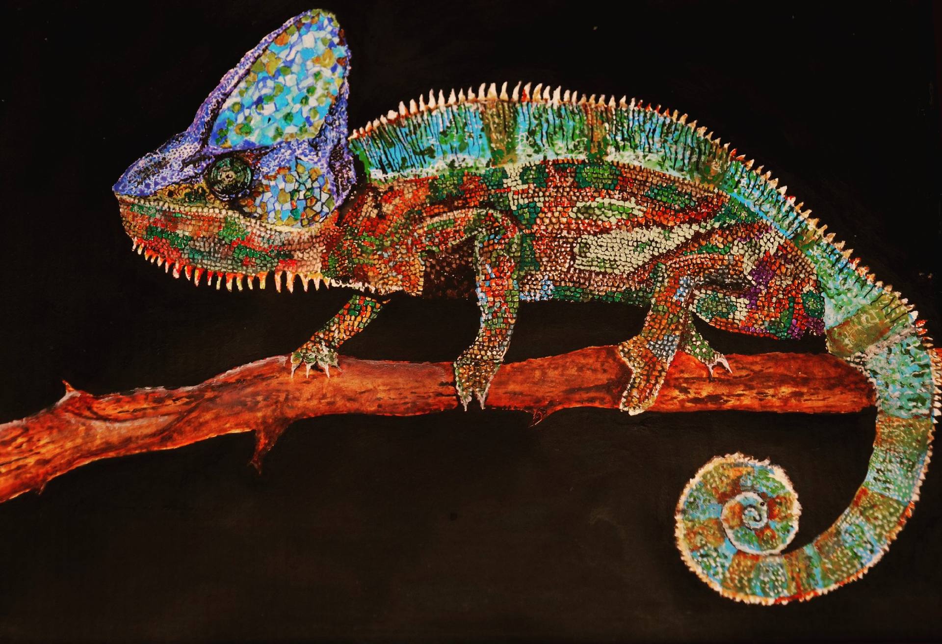 Chameleon Painting by Subhash N | Saatchi Art United Arab Emirates