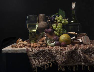 still life with fruit and wineglass - Limited Edition of 10 thumb