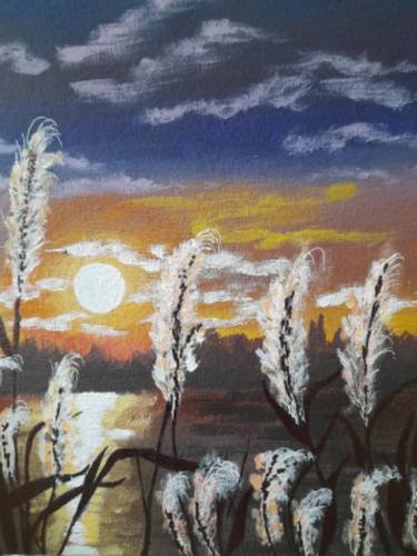 Reeds Painting Swamp Original Art thumb