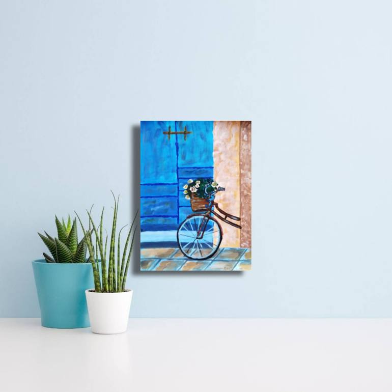 Original Contemporary Bicycle Painting by Maryna Yasar