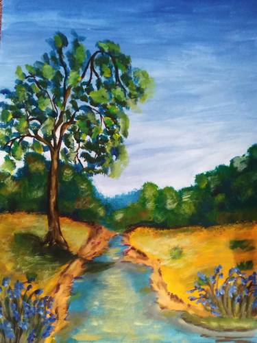 Original Fine Art Landscape Paintings by Maryna Yasar