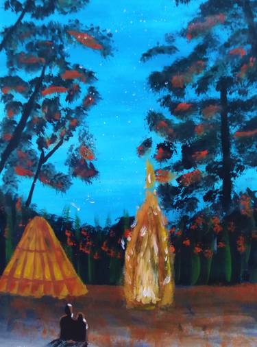 Couple romantic original painting thumb