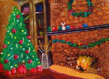 Christmas interior original painting thumb