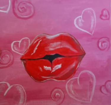 Kissing Lips Painting thumb