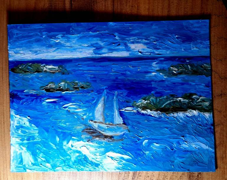 Original Contemporary Seascape Painting by Maryna Yasar