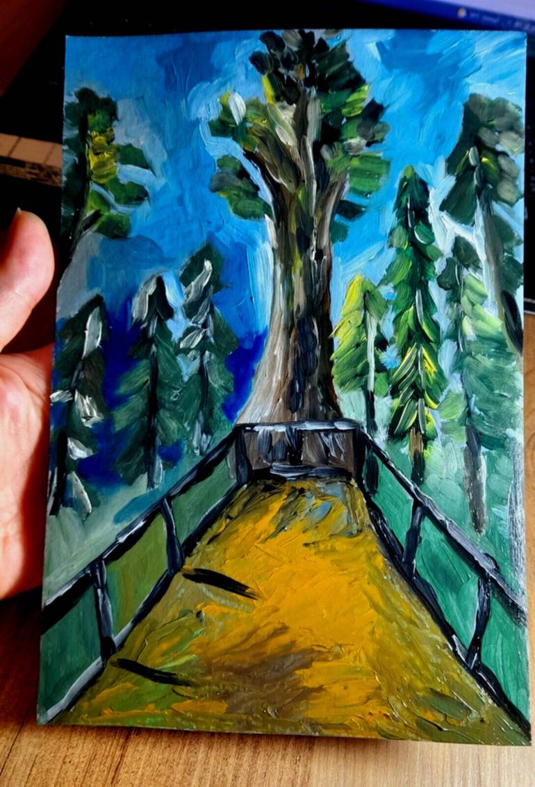 Original Impressionism Tree Painting by Maryna Yasar