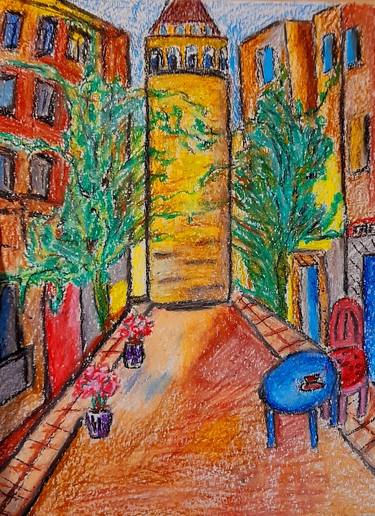 Original Impressionism Cities Drawings by Maryna Yasar