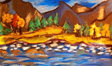Yosemite Original Oil Pastel Painting thumb