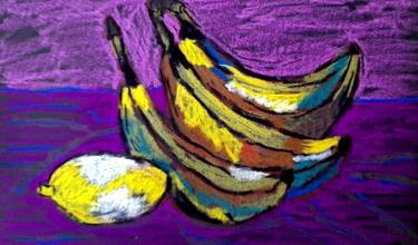 Banana Original Oil Pastel Painting thumb