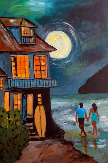 Beach House Original Painting thumb