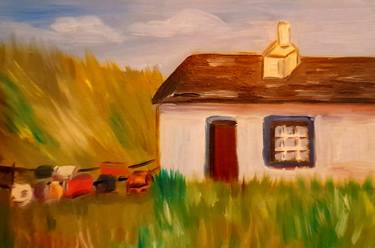 Scotland Original Painting Small House Portrait thumb