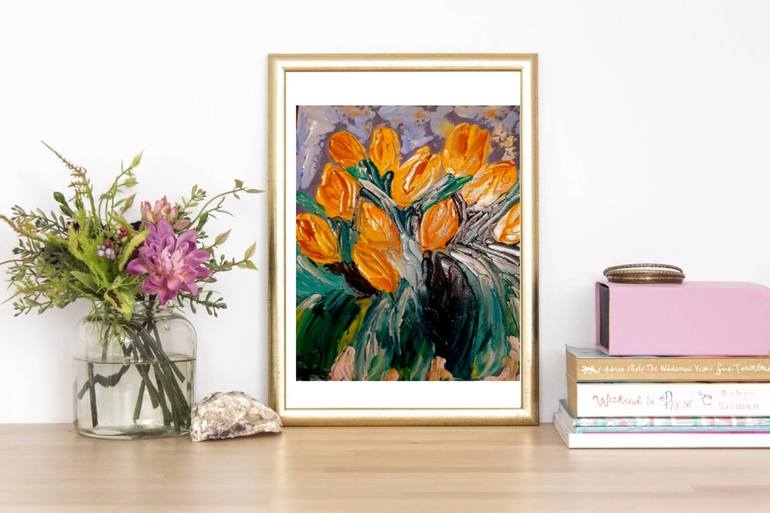 Original Art Nouveau Floral Painting by Maryna Yasar