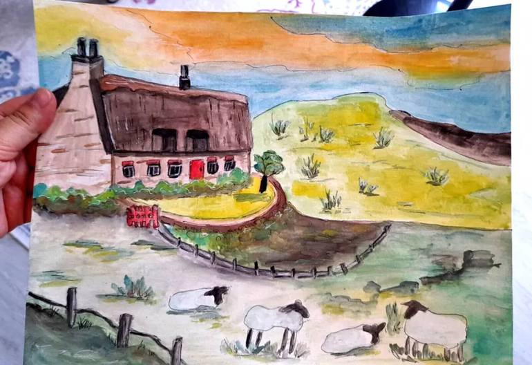 Original Art Nouveau Landscape Painting by Maryna Yasar