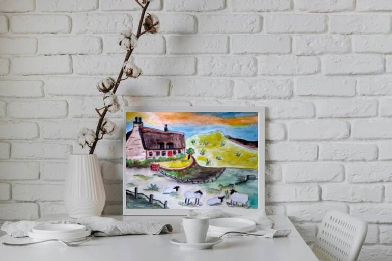 Original Art Nouveau Landscape Painting by Maryna Yasar