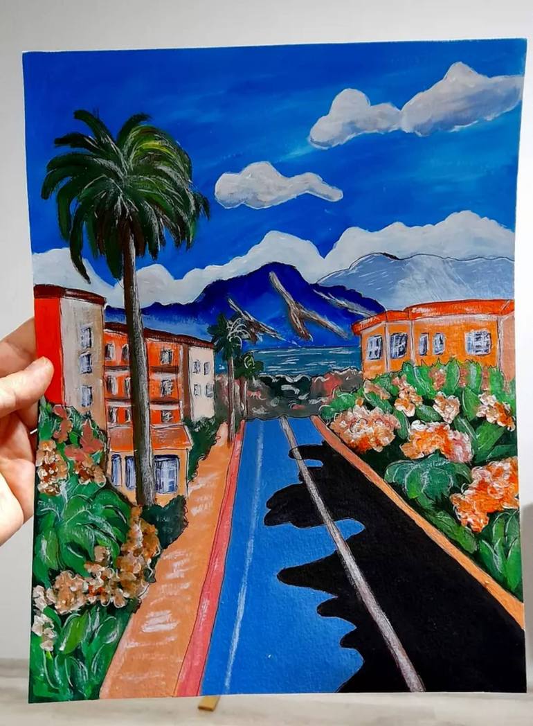 Original Art Nouveau Cities Painting by Maryna Yasar