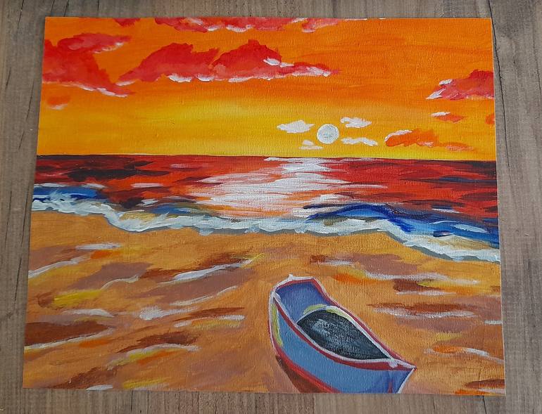 Original Impressionism Seascape Painting by Maryna Yasar