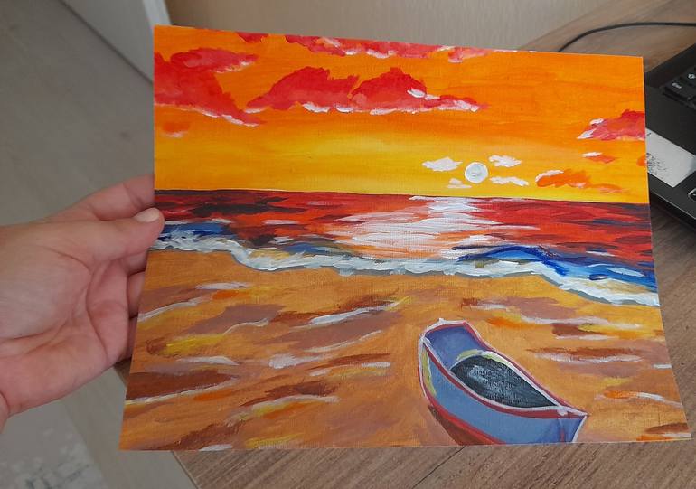 Original Impressionism Seascape Painting by Maryna Yasar