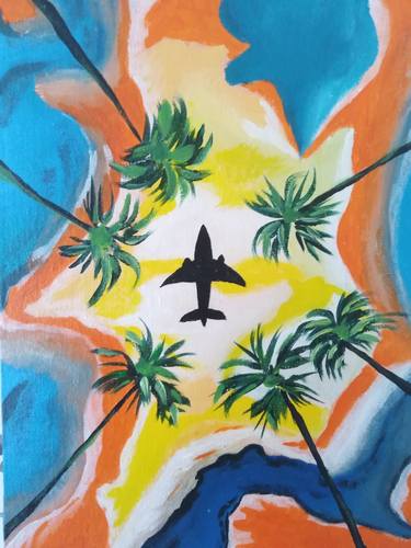 Print of Airplane Paintings by Maryna Yasar