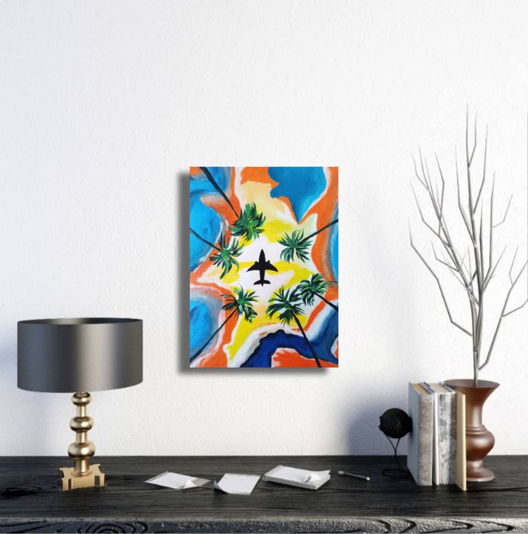 Original Airplane Painting by Maryna Yasar