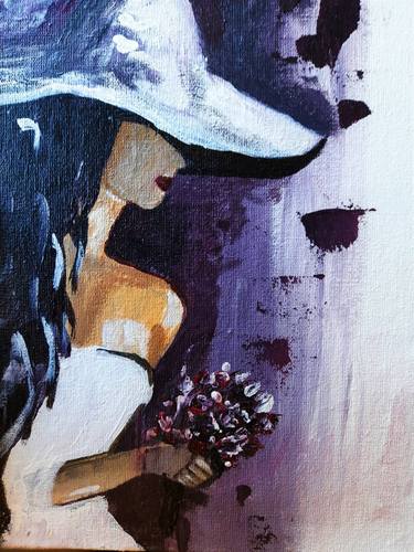 Lady original acrylic painting Woman Art Figurative Artwork thumb