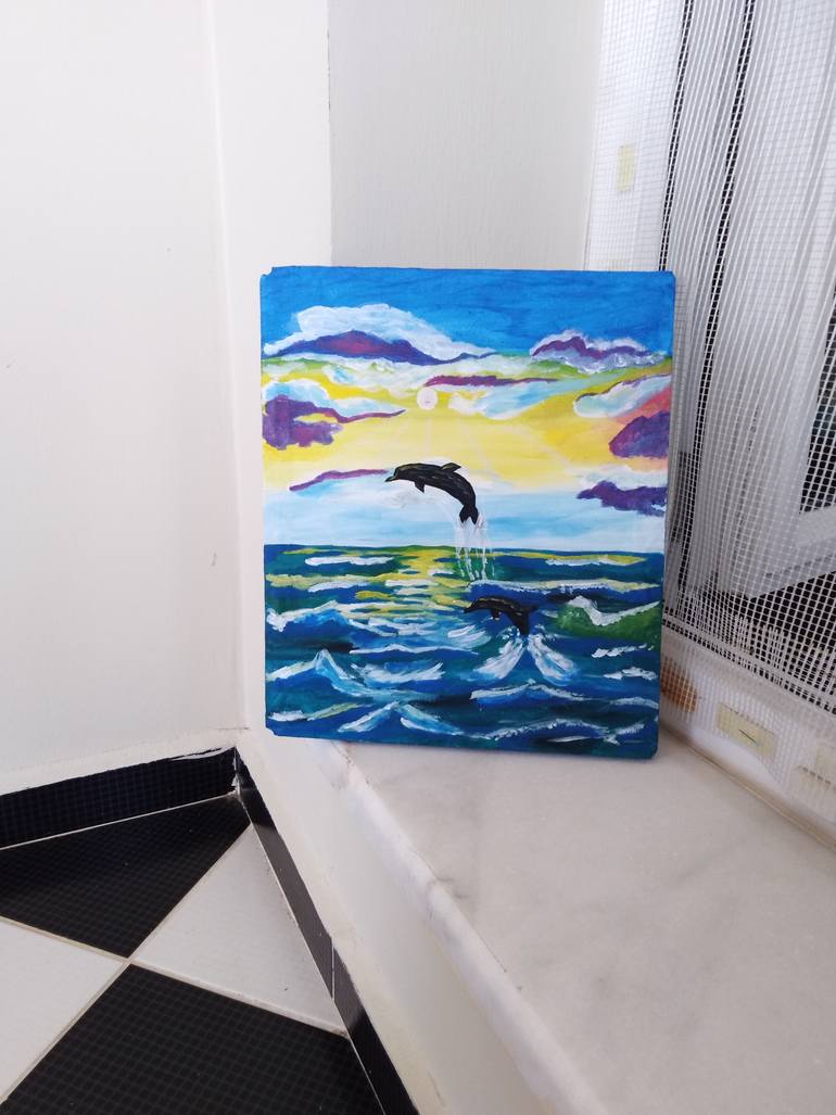 Original Modernism Seascape Painting by Maryna Yasar