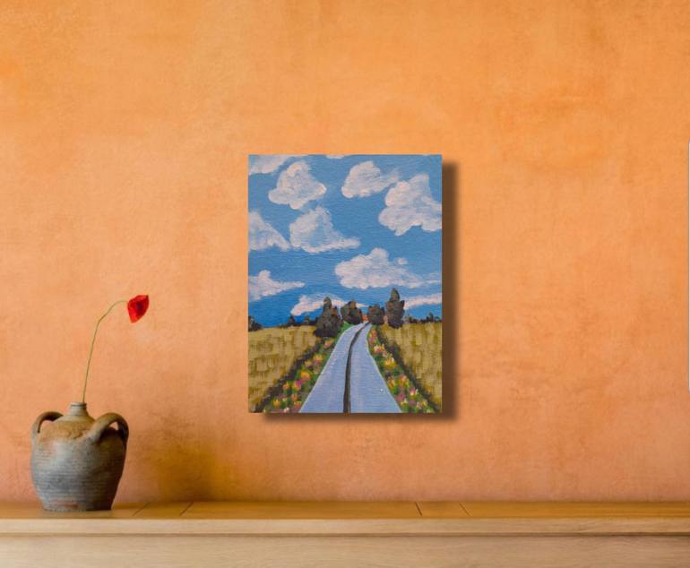 Original Illustration Landscape Painting by Maryna Yasar