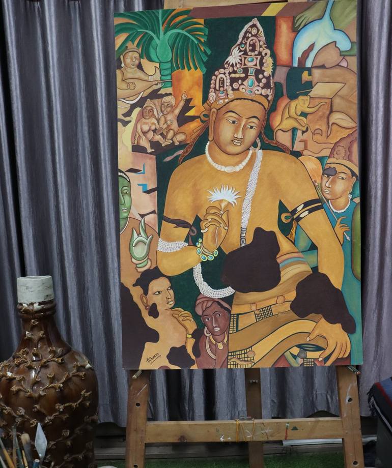 Original Fine Art World Culture Painting by Saif Quadri