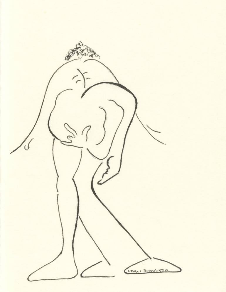 Print of Figurative Erotic Drawing by Carol Scavotto