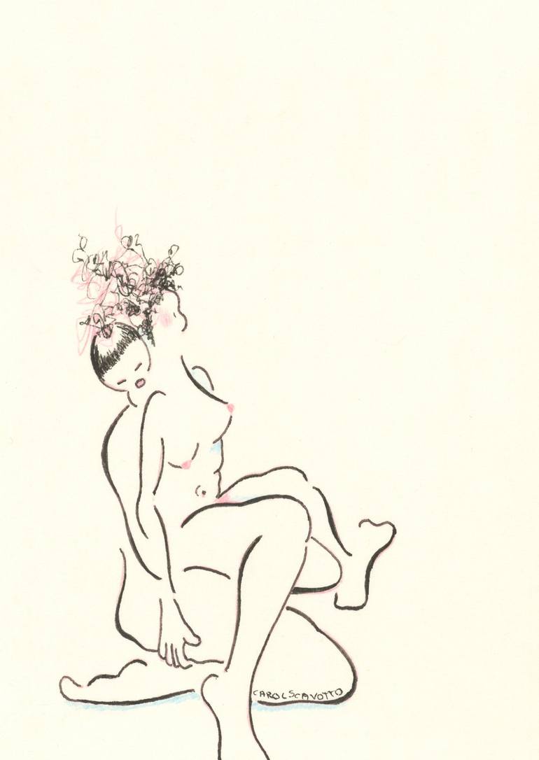 Erotic line drawing #9 Drawing by carol scavotto | Saatchi Art