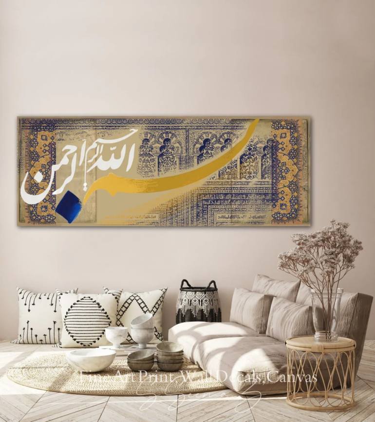 Original Art Deco Calligraphy Mixed Media by Seema Zaidee
